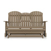 Sami 67 Inch Outdoor Adirondack Glider Loveseat Dropdown Cupholders Brown By Casagear Home BM315940