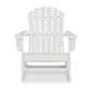 Sami 35 Inch Outdoor Rocking Chair Slatted Design Modern White Finish By Casagear Home BM315949