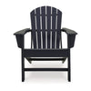 Sami 33 Inch Outdoor Chair Slatted Design Adirondack Black Finish By Casagear Home BM315951