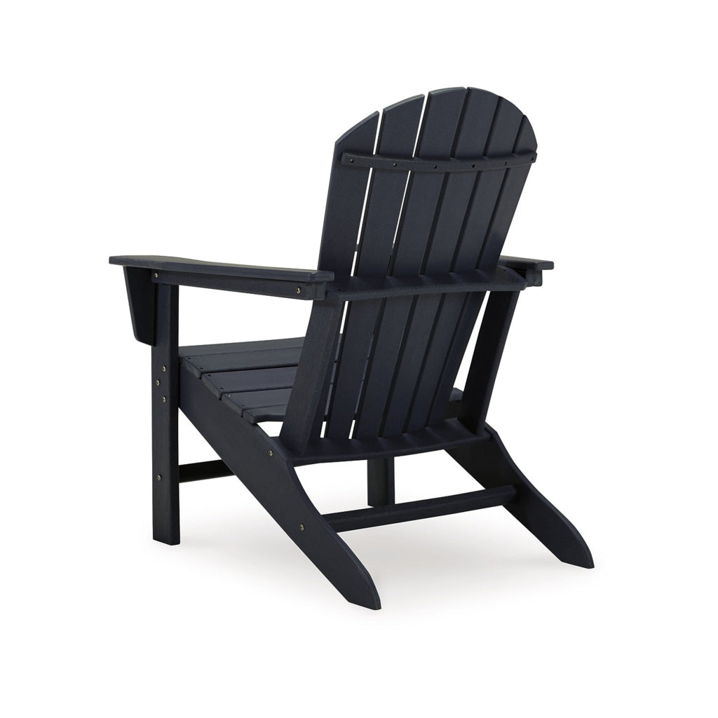 Sami 33 Inch Outdoor Chair Slatted Design Adirondack Black Finish By Casagear Home BM315951