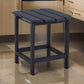 19 Inch Outdoor Side End Table Slatted Top Steel Frame Black Finish By Casagear Home BM315955