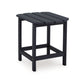 19 Inch Outdoor Side End Table, Slatted Top, Steel Frame, Black Finish By Casagear Home