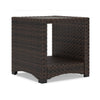 Zivi 23 Inch Outdoor Side End Table Resin Wicker 1 Bottom Shelf Brown By Casagear Home BM315958