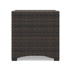 Zivi 23 Inch Outdoor Side End Table Resin Wicker 1 Bottom Shelf Brown By Casagear Home BM315958