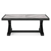 Tira 48 Inch Outdoor Coffee Table Tile Top Black Light Gray Finish By Casagear Home BM315959