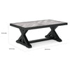 Tira 48 Inch Outdoor Coffee Table Tile Top Black Light Gray Finish By Casagear Home BM315959