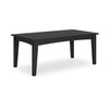 Fini 44 Inch Outdoor Coffee Table Slatted Top Modern Style Black Finish By Casagear Home BM315961