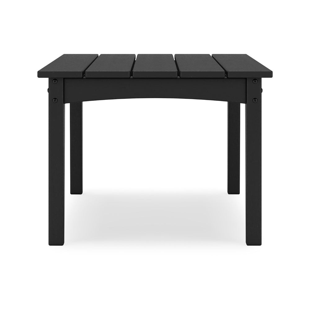 Fini 44 Inch Outdoor Coffee Table Slatted Top Modern Style Black Finish By Casagear Home BM315961