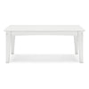 Fini 44 Inch Outdoor Coffee Table Slatted Top Modern Style White Finish By Casagear Home BM315962