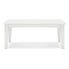 Fini 44 Inch Outdoor Coffee Table Slatted Top Modern Style White Finish By Casagear Home BM315962