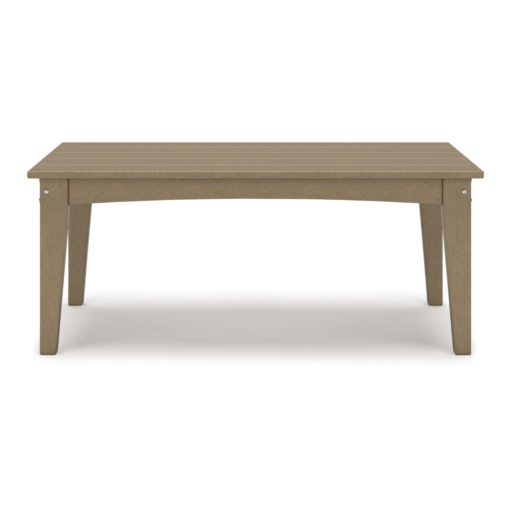 Fini 44 Inch Outdoor Coffee Table Slatted Top Modern Style Brown Finish By Casagear Home BM315963