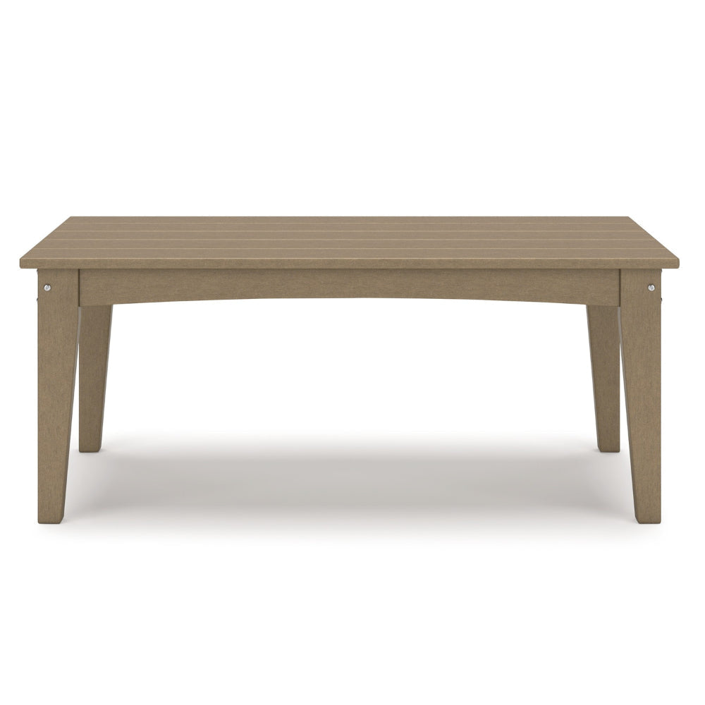 Fini 44 Inch Outdoor Coffee Table Slatted Top Modern Style Brown Finish By Casagear Home BM315963