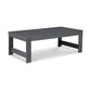 Wigo 48 Inch Outdoor Coffee Table, Slatted Top, Modern Style, Charcoal Gray By Casagear Home