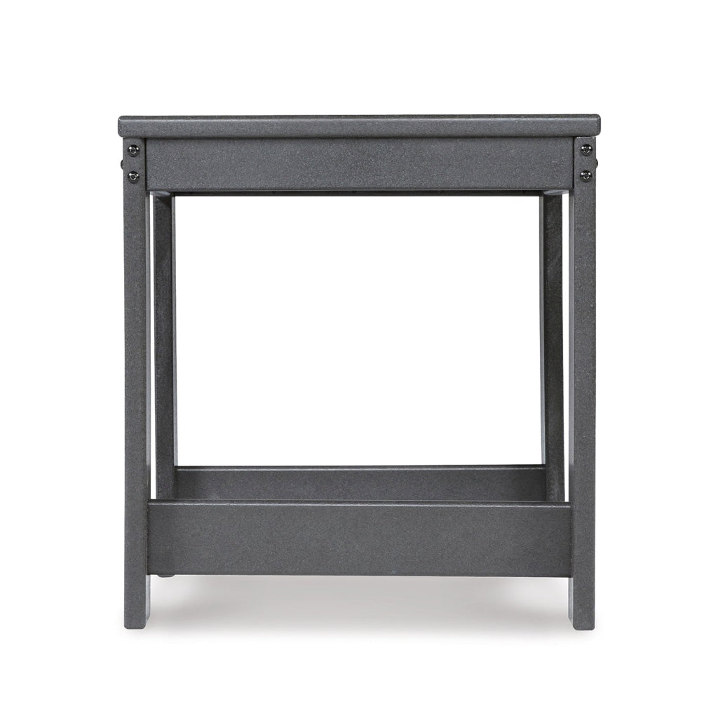 Wigo 22 Inch Outdoor Side End Table Slatted Top Modern Charcoal Gray By Casagear Home BM315967