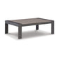 Neil 48 Inch Outdoor Coffee Table, Slatted Top, Modern Style, Gray, Brown By Casagear Home