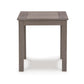 Karo 24 Inch Outdoor Side End Table Slatted Top Modern Style Taupe Brown By Casagear Home BM315973