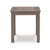 Karo 24 Inch Outdoor Side End Table Slatted Top Modern Style Taupe Brown By Casagear Home BM315973