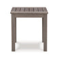 Karo 24 Inch Outdoor Side End Table Slatted Top Modern Style Taupe Brown By Casagear Home BM315973