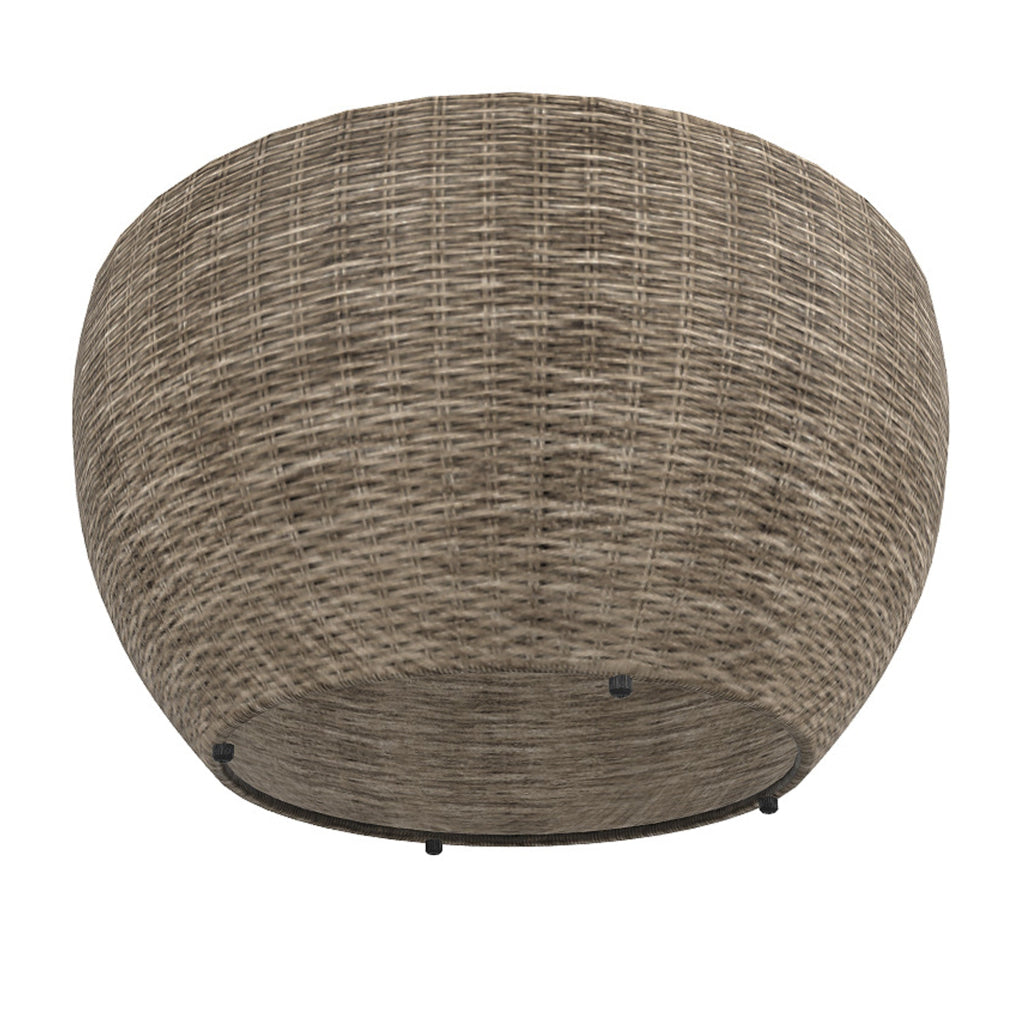 36 Inch Outdoor Coffee Table Curved Handwoven Resin Wicker Beige Finish By Casagear Home BM315974