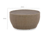 36 Inch Outdoor Coffee Table Curved Handwoven Resin Wicker Beige Finish By Casagear Home BM315974