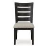 Sili 24 Inch Dining Chair Set of 2 Cushioned Ladder Back Black Gray By Casagear Home BM315981