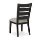 Sili 24 Inch Dining Chair Set of 2 Cushioned Ladder Back Black Gray By Casagear Home BM315981