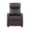 Jiana 35 Inch Push Back Recliner Chair Brown Faux Leather Solid Wood By Casagear Home BM315991