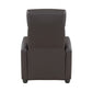 Jiana 35 Inch Push Back Recliner Chair Brown Faux Leather Solid Wood By Casagear Home BM315991