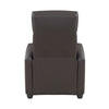 Jiana 35 Inch Push Back Recliner Chair Brown Faux Leather Solid Wood By Casagear Home BM315991