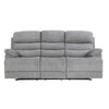 Leena 84 Inch Manual Double Recliner Sofa Gray Chenille Solid Wood By Casagear Home BM315995