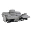 Leena 84 Inch Power Double Recliner Sofa Gray Chenille USB Solid Wood By Casagear Home BM315996