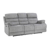 Leena 84 Inch Power Double Recliner Sofa, Gray Chenille, USB, Solid Wood By Casagear Home