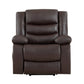 Carry 39 Inch Power Lift Recliner Chair Solid Wood Dark Brown Faux Leather By Casagear Home BM315998