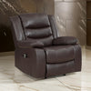 Carry 39 Inch Power Lift Recliner Chair, Solid Wood Dark Brown Faux Leather By Casagear Home