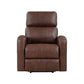 Eva 38 Inch Power Lift Recliner Chair Brown Faux Leather Solid Wood By Casagear Home BM315999