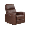 Eva 38 Inch Power Lift Recliner Chair Brown Faux Leather Solid Wood By Casagear Home BM315999