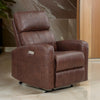 Eva 38 Inch Power Lift Recliner Chair Brown Faux Leather Solid Wood By Casagear Home BM315999