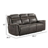 Flora 89 Inch Dual Manual Recliner Sofa Drop Down Table Brown Microfiber By Casagear Home BM316002