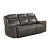 Flora 89 Inch Dual Manual Recliner Sofa Drop Down Table Brown Microfiber By Casagear Home BM316002