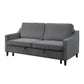 Katy 72 Inch Sleeper Sofa Convertible Pull Out Bed Solid Wood Gray Velvet By Casagear Home BM316003