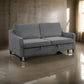 Katy 72 Inch Sleeper Sofa, Convertible Pull Out Bed, Solid Wood Gray Velvet By Casagear Home