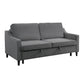 Katy 72 Inch Sleeper Sofa Convertible Pull Out Bed Solid Wood Gray Velvet By Casagear Home BM316003