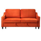 Katy 72 Inch Sleeper Sofa Convertible Pull Out Bed Wood Orange Velvet By Casagear Home BM316005