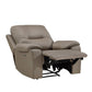 Perry 39 Inch Power Recliner Chair USB Solid Wood Taupe Gray Microfiber By Casagear Home BM316006