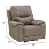 Perry 39 Inch Power Recliner Chair USB Solid Wood Taupe Gray Microfiber By Casagear Home BM316006