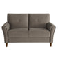 Sarah 57 Inch Loveseat Brown Velvet Tufted Reversible Cushions Wood By Casagear Home BM316017