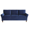 Sarah 80 Inch Sofa Blue Velvet Stitch Tufting Reversible Cushions By Casagear Home BM316020