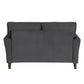 Sarah 57 Inch Loveseat Gray Velvet Stitch Tufting Reversible Cushions By Casagear Home BM316021