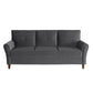 Sarah 80 Inch Sofa Gray Velvet Stitch Tufting Reversible Cushions By Casagear Home BM316022