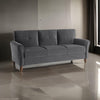 Sarah 80 Inch Sofa, Gray Velvet, Stitch Tufting, Reversible Cushions By Casagear Home